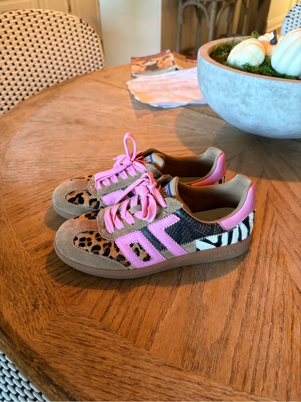 Back 70 Pink Animal Print Sneakers